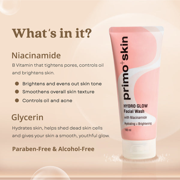 Primo+Skin Hydro Glow Facial Wash w/ Niacinamide 100,