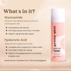Primo+Skin Hydro Glow Toner w/ Hyaluronic Acid And Niacinamide 120ml